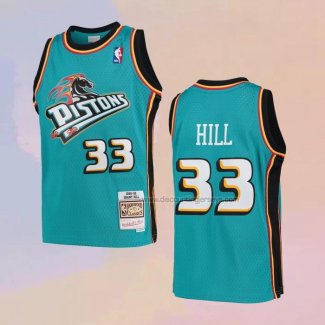 Kid's Detroit Pistons Grant Hill NO 33 Mitchell & Ness 1998-99 Hardwood Classics Green Jersey
