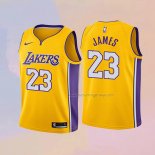 Kid's Los Angeles Lakers LeBron James NO 23 Icon 2018 Yellow Jersey