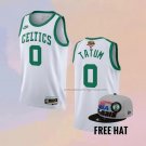 Men's Boston Celtics Jayson Tatum NO 0 75th Anniversary 2022 NBA Finals White Jersey