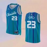 Men's Charlotte Hornets Kai Jones NO 23 City 2021-22 Blue Jersey