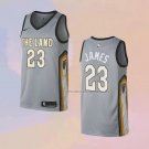 Men's Cleveland Cavaliers LeBron James NO 23 City 2018 Gray Jersey