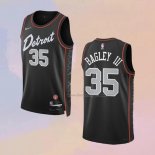 Men's Detroit Pistons Marvin Bagley III NO 35 City 2023-24 Black Jersey