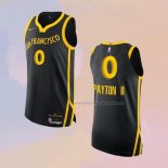 Men's Golden State Warriors Gary Payton II NO 0 City Authentic 2023-24 Black Jersey