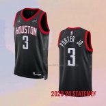 Men's Houston Rockets Kevin Porter JR NO 3 Statement 2023-24 Black Jersey