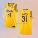 Men's Los Angeles Lakers Austin Reaves NO 31 75th Anniversary 2021-22 Yellow Jersey