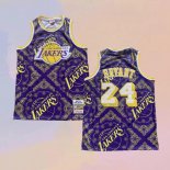 Men's Los Angeles Lakers Kobe Bryant NO 24 Mitchell & Ness 2007-08 Purple2 Jersey