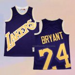 Men's Los Angeles Lakers Kobe Bryant NO 24 Mitchell & Ness Big Face Purple Jersey