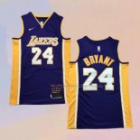 Men's Los Angeles Lakers Kobe Bryant NO 24 Retirement Purple Jersey