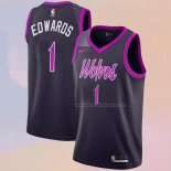 Men's Minnesota Timberwolves Anthony Edwards NO 1 City 2018-19 Purple Jersey