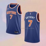 Men's New York Knicks Carmelo Anthony NO 7 Icon Blue Jersey