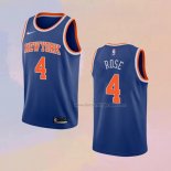 Men's New York Knicks Derrick Rose NO 4 Icon Blue Jersey