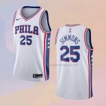Men's Philadelphia 76ers Ben Simmons NO 25 Association White Jersey