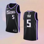 Men's Sacramento Kings De'aaron Fox NO 5 Icon 2023-24 Black Jersey