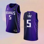 Men's Sacramento Kings De'aaron Fox NO 5 Statement 2023-24 Purple Jersey