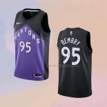 Men's Toronto Raptors Deandre Bembry NO 95 Earned 2020-21 Black Purple Jersey