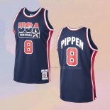 Men's USA 1992 Chicago Bulls Scottie Pippen NO 8 Blue Jersey