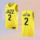 Men's Utah Jazz Collin Sexton NO 2 Icon 2022-23 Yellow Jersey