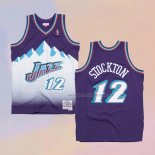 Men's Utah Jazz John Stockton NO 12 Hardwood Classics Throwback 1996-97 Purple Jersey