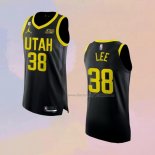 Men's Utah Jazz Saben Lee NO 38 Statement Authentic 2022-23 Black Jersey