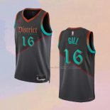 Men's Washington Wizards Anthony Gill NO 16 City 2023-24 Black Jersey