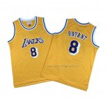 Kid's Los Angeles Lakers Kobe Bryant NO 8 Icon 2018-19 Yellow Jersey