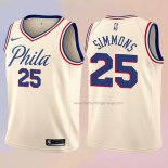 Kid's Philadelphia 76ers Ben Simmons NO 25 City Cream Jersey