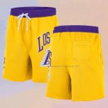 Los Angeles Lakers Big Logo Just Don Yellow Shorts