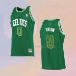Men's Boston Celtics Jayson Tatum NO 0 Snakeskin Hardwood Classics 2021 Green Jersey