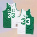 Men's Boston Celtics Larry Bird NO 33 Mitchell & Ness 1985-86 Split White Green Jersey