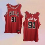 Men's Chicago Bulls Dennis Rodman NO 91 Icon Authentic Red Jersey
