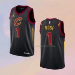 Men's Cleveland Cavaliers Derrick Rose NO 1 Statement 2020-21 Black Jersey