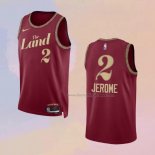 Men's Cleveland Cavaliers Ty Jerome NO 2 City 2023-24 Red Jersey