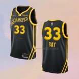 Men's Golden State Warriors Rudy Gay NO 33 City 2023-24 Black Jersey
