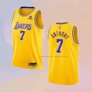 Men's Los Angeles Lakers Carmelo Anthony NO 7 75th Anniversary 2021-22 Yellow Jersey