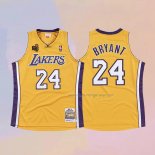 Men's Los Angeles Lakers Kobe Bryant NO 24 Hardwood Classics Yellow Jersey