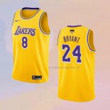 Men's Los Angeles Lakers Kobe Bryant NO 8 24 Yellow Jersey