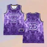Men's Los Angeles Lakers LeBron James NO 23 Select Series 2023 Purple Jersey