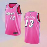 Men's Miami Heat Bam Adebayo NO 13 Earned 2018-19 Pink Jersey