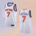 Men's New York Knicks Carmelo Anthony NO 7 Association White Jersey
