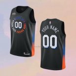 Men's New York Knicks Customize City 2020-21 Black Jersey