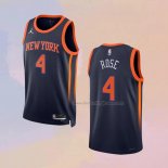 Men's New York Knicks Derrick Rose NO 4 Statement 2022-23 Black Jersey