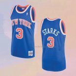 Men's New York Knicks John Starks NO 3 Mitchell & Ness 1991-92 Blue Jersey