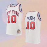 Men's New York Knicks Walt Frazier NO 10 Mitchell & Ness White Jersey