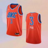 Men's Oklahoma City Thunder Chris Paul NO 3 Statement 2021 Orange Jersey