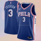 Men's Philadelphia 76ers Allen Iverson NO 3 Icon Blue Jersey