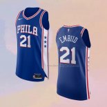 Men's Philadelphia 76ers Joel Embiid NO 21 Icon Authentic Blue Jersey