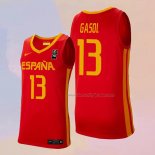 Men's Spain Marc Gasol NO 13 2019 FIBA Baketball World Cup Red Jersey