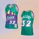 Men's Utah Jazz Karl Malone NO 32 Mitchell & Ness 1996-97 Green Jersey