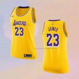 Women's Los Angeles Lakers LeBron James NO 23 Yellow Jersey