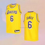 Kid's Los Angeles Lakers LeBron James NO 6 Icon 2022-23 Yellow Jersey